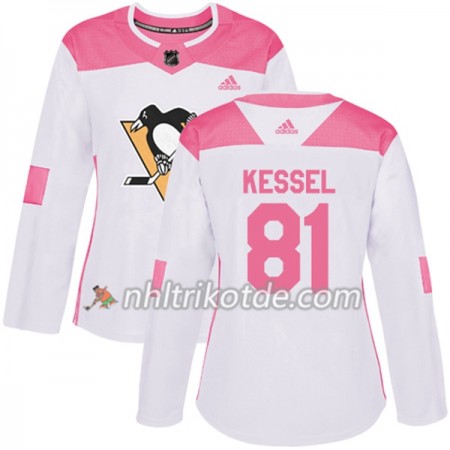 Pittsburgh Penguins Trikot Phil Kessel 81 Adidas 2017-2018 Weiß Pink Fashion Authentic - Dame